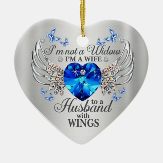 Not A未亡人夫WiThウィングス記念悔やみや弔慰 セラミックオーナメント (正面)