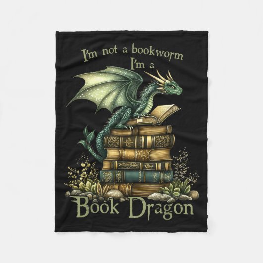 Not a bookworm funny fantasy reading book lovers フリースブランケット (正面)