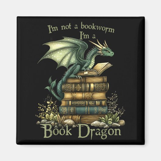 Not a bookworm funny fantasy reading book lovers マグネット (正面)