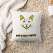 Not a Cat Person – Cat Face Throw Pillow クッション (ブランケット)