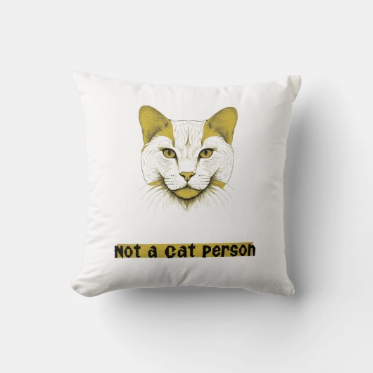 Not a Cat Person – Cat Face Throw Pillow クッション (正面)