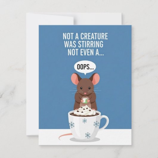 Not a Creature Stirring Funny Xmas Mouse シーズンカード (正面)