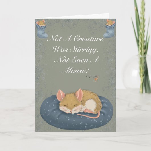 Not A Creature Was Stirring-Hand drawn Holiday  シーズンカード (正面)