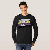 Not A Girl Non Binary代名詞LgbtqiaプライドフラグN Tシャツ (正面フル)