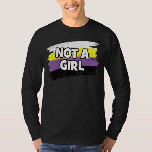 Not A Girl Non Binary代名詞LgbtqiaプライドフラグN Tシャツ (正面)