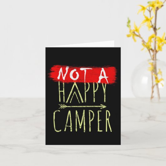 Not A Happy Camper Camping Funny Parody  カード (黄色い花)