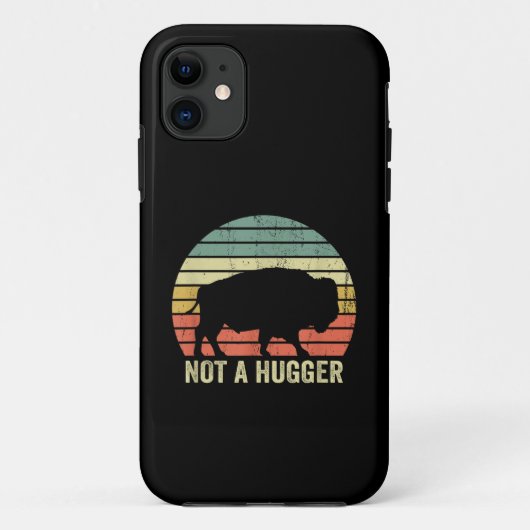 Not A Hugger おもしろいイエローストーンバッファローバイソンイントロ Case-Mate iPhoneケース (裏面)