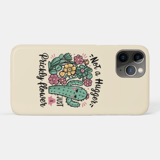 Not a Hugger Just a Prickly Flowerかわいいサボテンのおもしろい Case-Mate iPhoneケース (裏面(横))