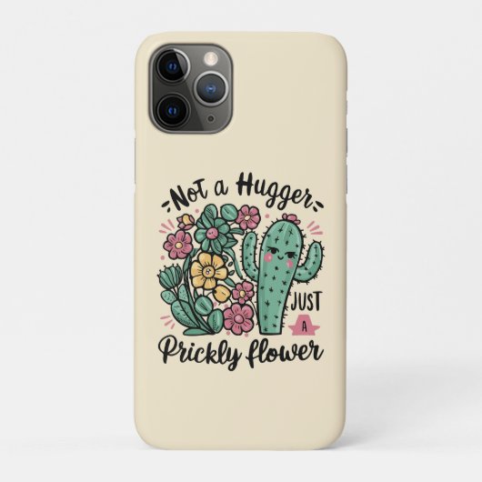 Not a Hugger Just a Prickly Flowerかわいいサボテンのおもしろい Case-Mate iPhoneケース (裏)