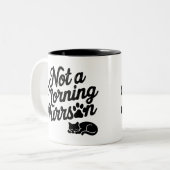 Not a Morning Purrson Funny Cat Mug ツートーンマグカップ (正面左)