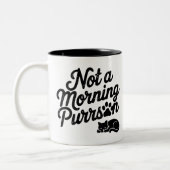 Not a Morning Purrson Funny Cat Mug ツートーンマグカップ (左)