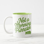 Not a Morning Purrson Funny Cat Mug ツートーンマグカップ (左)