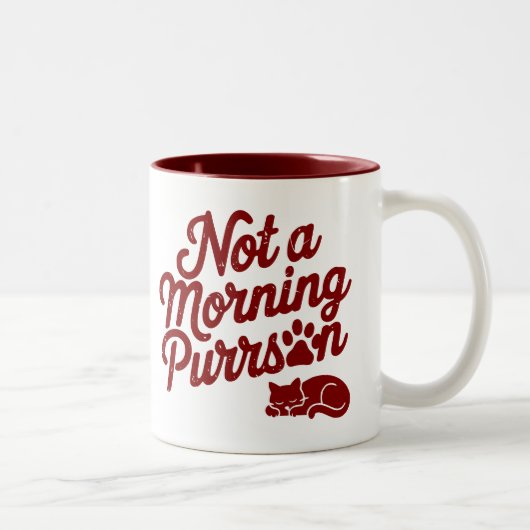 Not a Morning Purrson Funny Cat Mug ツートーンマグカップ (右)