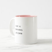 Not A Morning Unicornかわいいおもしろいトレンディー引用文 ツートーンマグカップ (正面左)