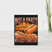 Not A Party Until Glizzy Funny Wiener Hot Dog Meme カード (正面)