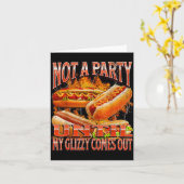 Not A Party Until Glizzy Funny Wiener Hot Dog Meme カード (黄色い花)