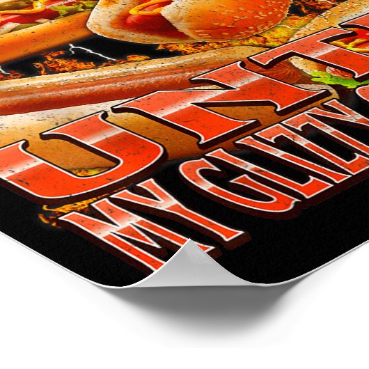 Not A Party Until Glizzy Funny Wiener Hot Dog Meme ポスター (角)