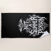 Not a Summer Person Black Metal Typography ビーチタオル (正面)