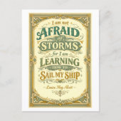 "Not Afraid of Storms" Quotation ポストカード (正面)