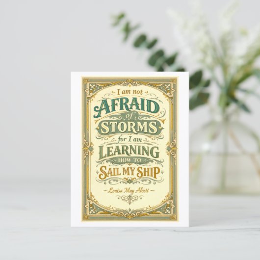 "Not Afraid of Storms" Quotation ポストカード (スタンド正面)