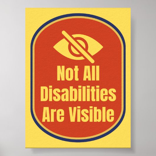 Not All Disabilities Are Visible - Blind Version ポスター (正面)