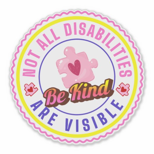 Not all Disabilities are visible Car Decal Sticker シール (正面)