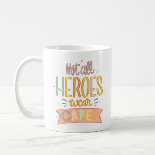 NOT ALL HEROES衣服 コーヒーマグカップ (左)