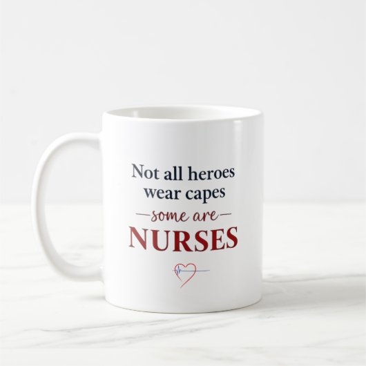 Not All Heroes Nurse Personalized Name Gift コーヒーマグカップ (左)