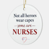 Not All Heroes Nurse Personalized Name Gift セラミックオーナメント (左)