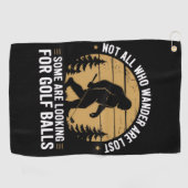 Not all Who Wander Are Lost Funny Bigfoot Golfing  ゴルフタオル (横)