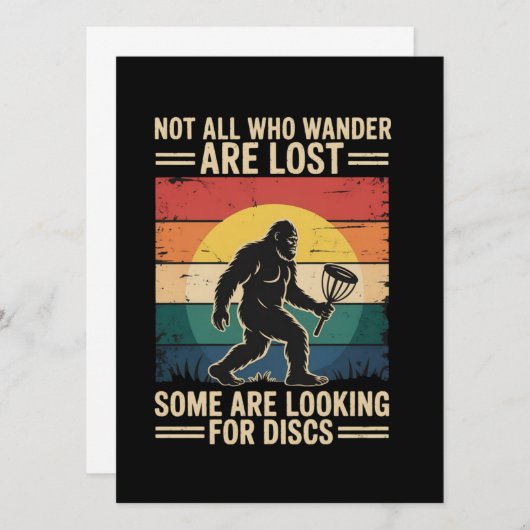 Not All Who Wander Are Lost Funny Disc Golf Disc  招待状 (正面/裏面)