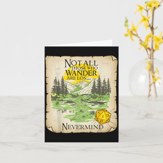Not All Who Wander Are Lost Funny Maps Rpg Parody カード (黄色い花)