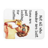 Not all who Wander Coffee Loverレトロ マグネット (横)