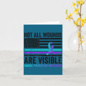 Not All Wounds Are Visible American Flag Suicide P カード (黄色い花)