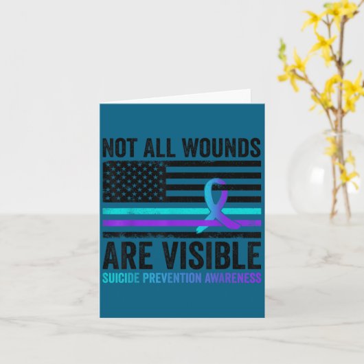 Not All Wounds Are Visible American Flag Suicide P カード (黄色い花)