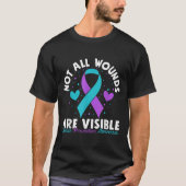 Not All Wounds Are Visible Suicide Awareness Menta Tシャツ (正面)