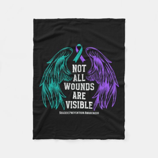 Not All Wounds Are Visible Suicide Prevention Awar フリースブランケット (正面)