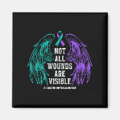 Not All Wounds Are Visible Suicide Prevention Awar マグネット (正面)