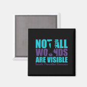 Not All Wounds Are Visible Suicide Prevention Awar マグネット (正面/裏面)