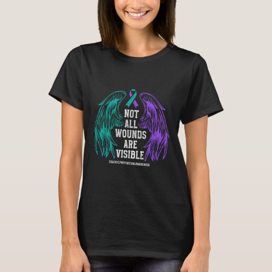 Not All Wounds Are Visible Suicide Prevention Awar Tシャツ (正面)