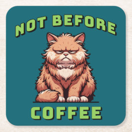 Not Before Coffee スクエアペーパーコースター