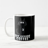 Not Before Coffee-tee Design – Funny Morning Cat A コーヒーマグカップ (左)