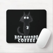 Not Before Coffee-tee Design – Funny Morning Cat A マウスパッド (マウス)