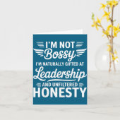 Not Bossy Leadership And Honesty Funny Saying Mens カード (黄色い花)