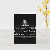 Not Bound To Please Shakespeare Quote Shirt Theate カード (黄色い花)
