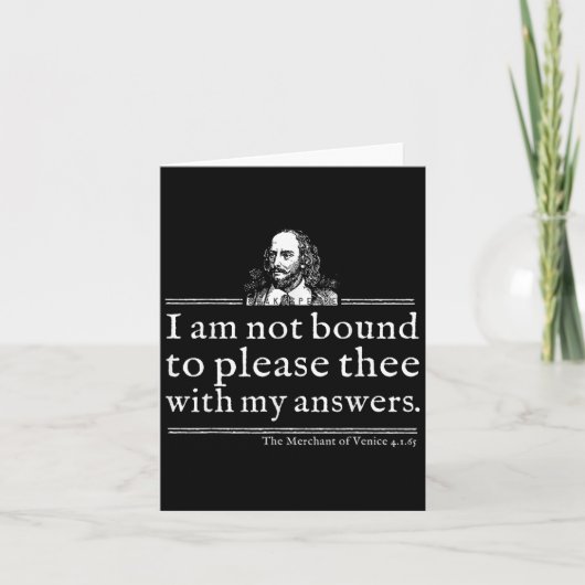 Not Bound To Please Shakespeare Quote Shirt Theate カード (正面)