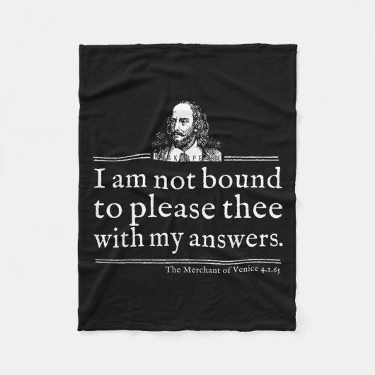 Not Bound To Please Shakespeare Quote Shirt Theate フリースブランケット (正面)