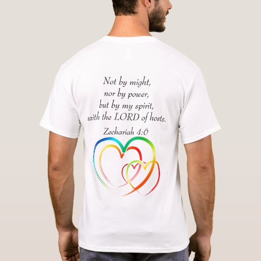 Not by Mait - Zechariah 4:6 Tシャツ (裏面)