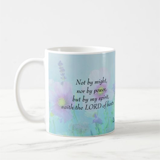 Not by May - Zechariah 4:6コーヒーマグ コーヒーマグカップ (左)