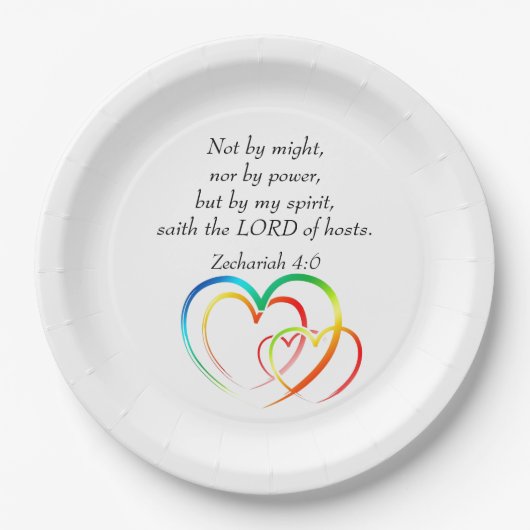 Not by May - Zechariah 4:6 ペーパープレート (正面)